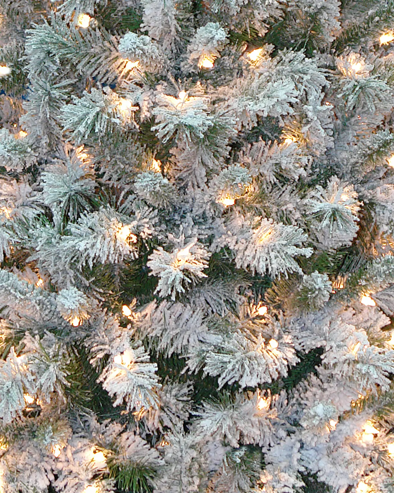 Pre-Lit Flocked Spruce Tree