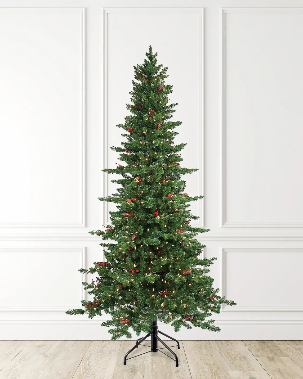 Pre-Lit Flocked Spruce Tree