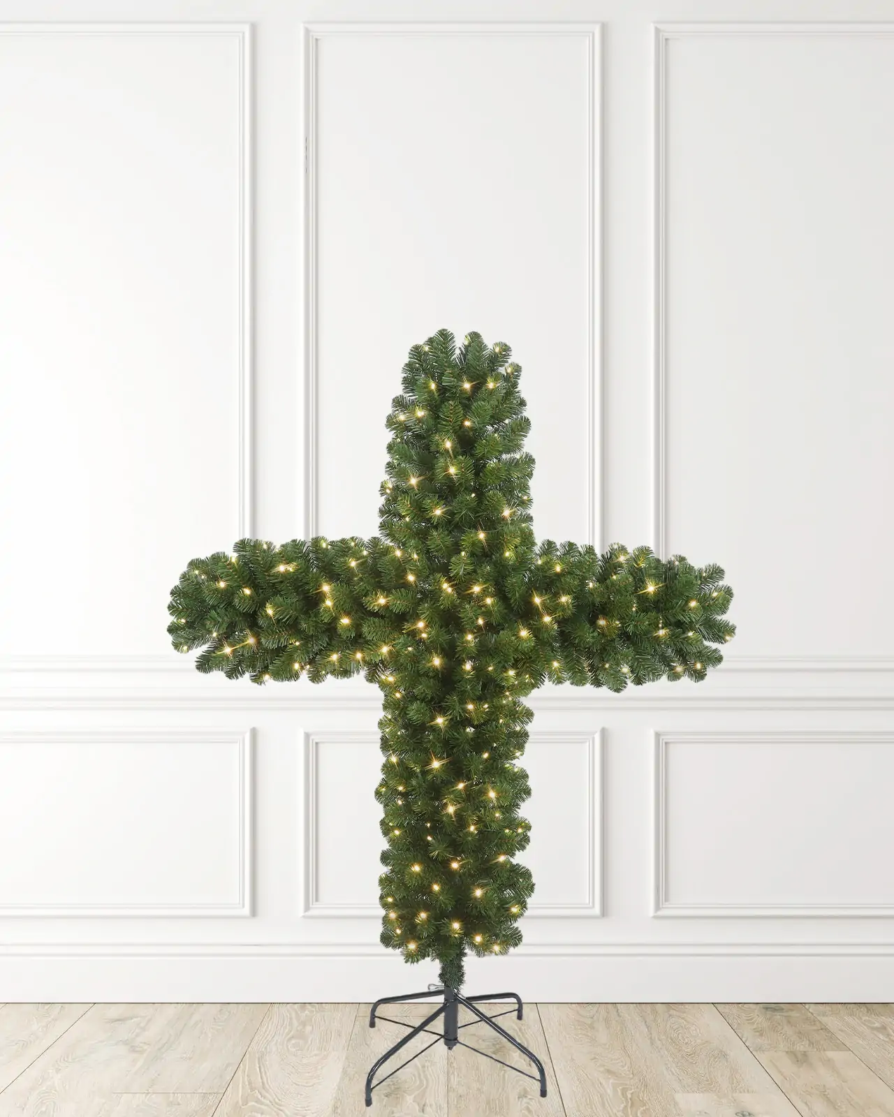 Pre-Lit Green Cross Tree