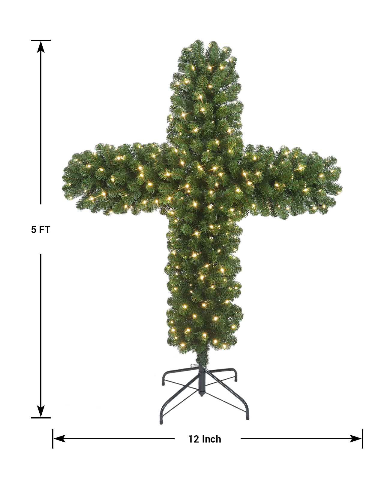 Pre-Lit Green Cross Tree