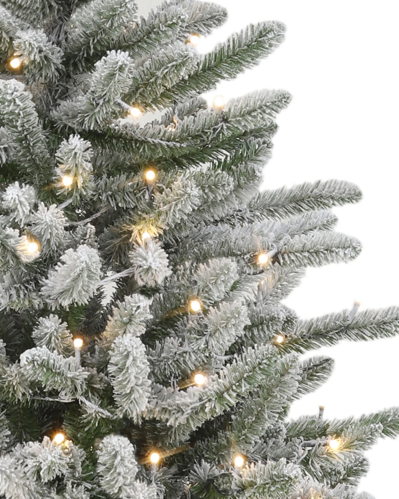 Pre-Lit Flocked Spruce Tree w/Pot