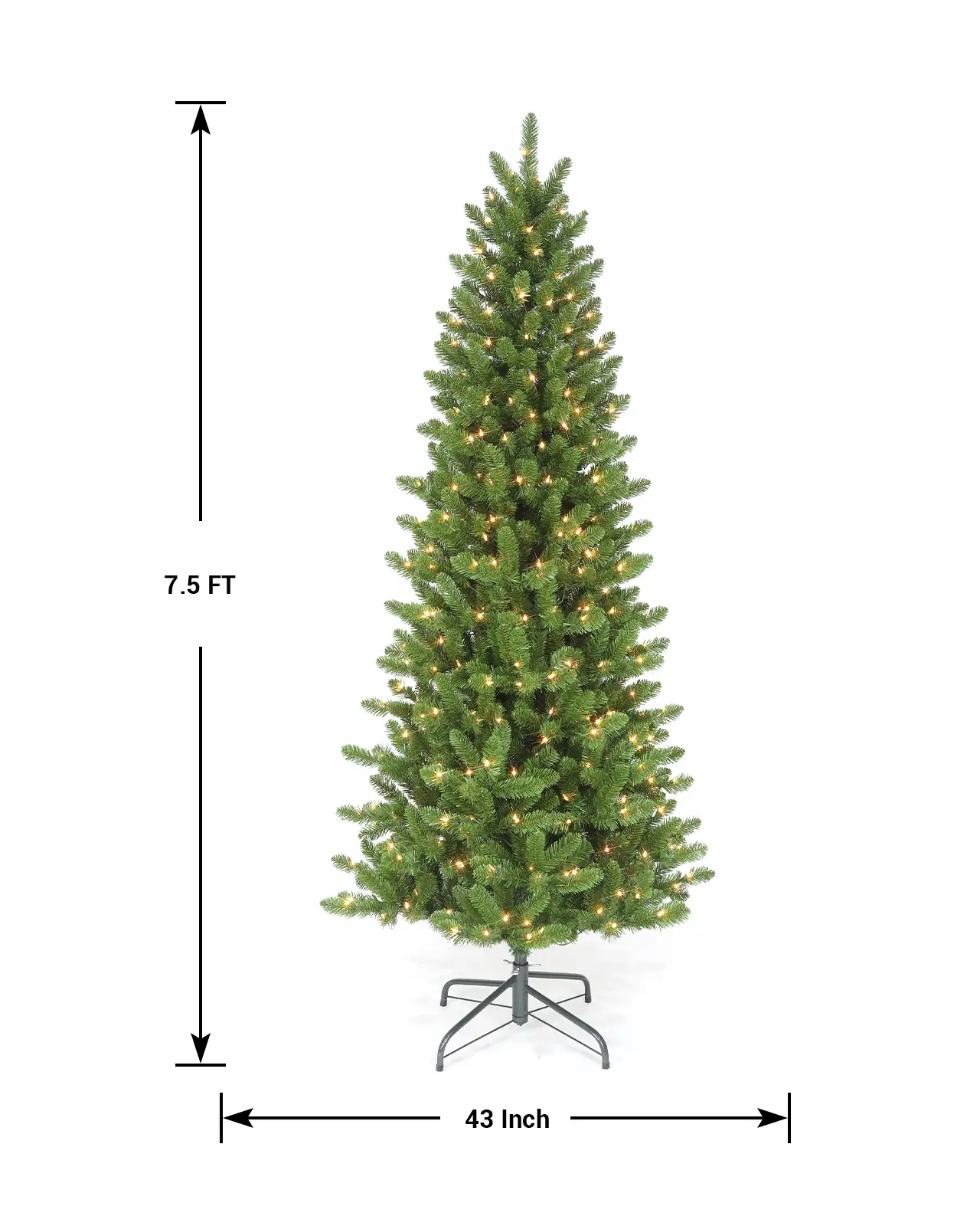 Pre-Lit Green Spruce- Slim
