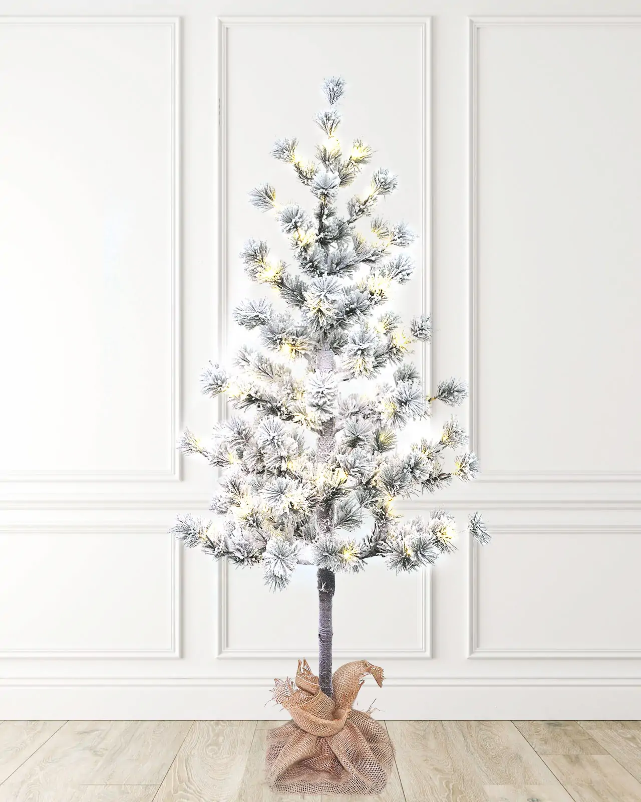 Pre-Lit Flocked Alpine Tree