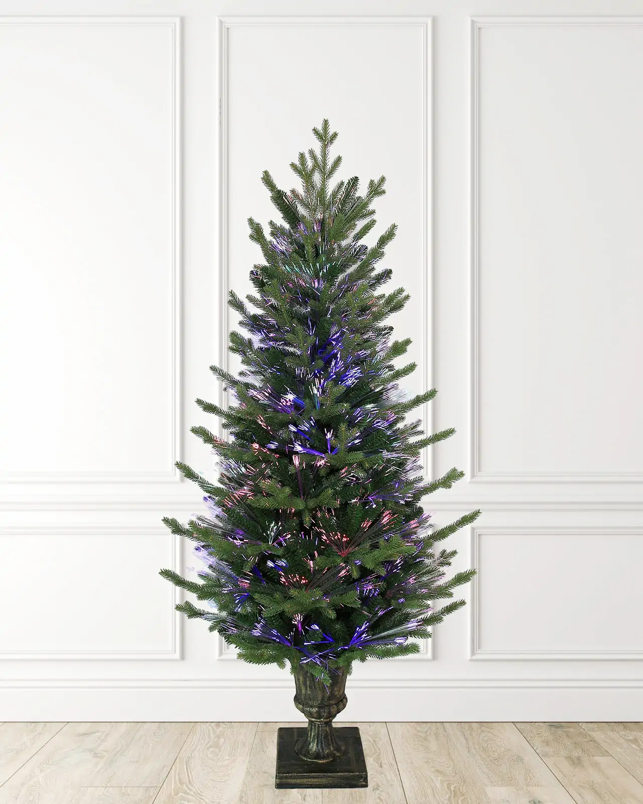 Pre-Lit Green Fir Fiber Optic Tree w/Pot