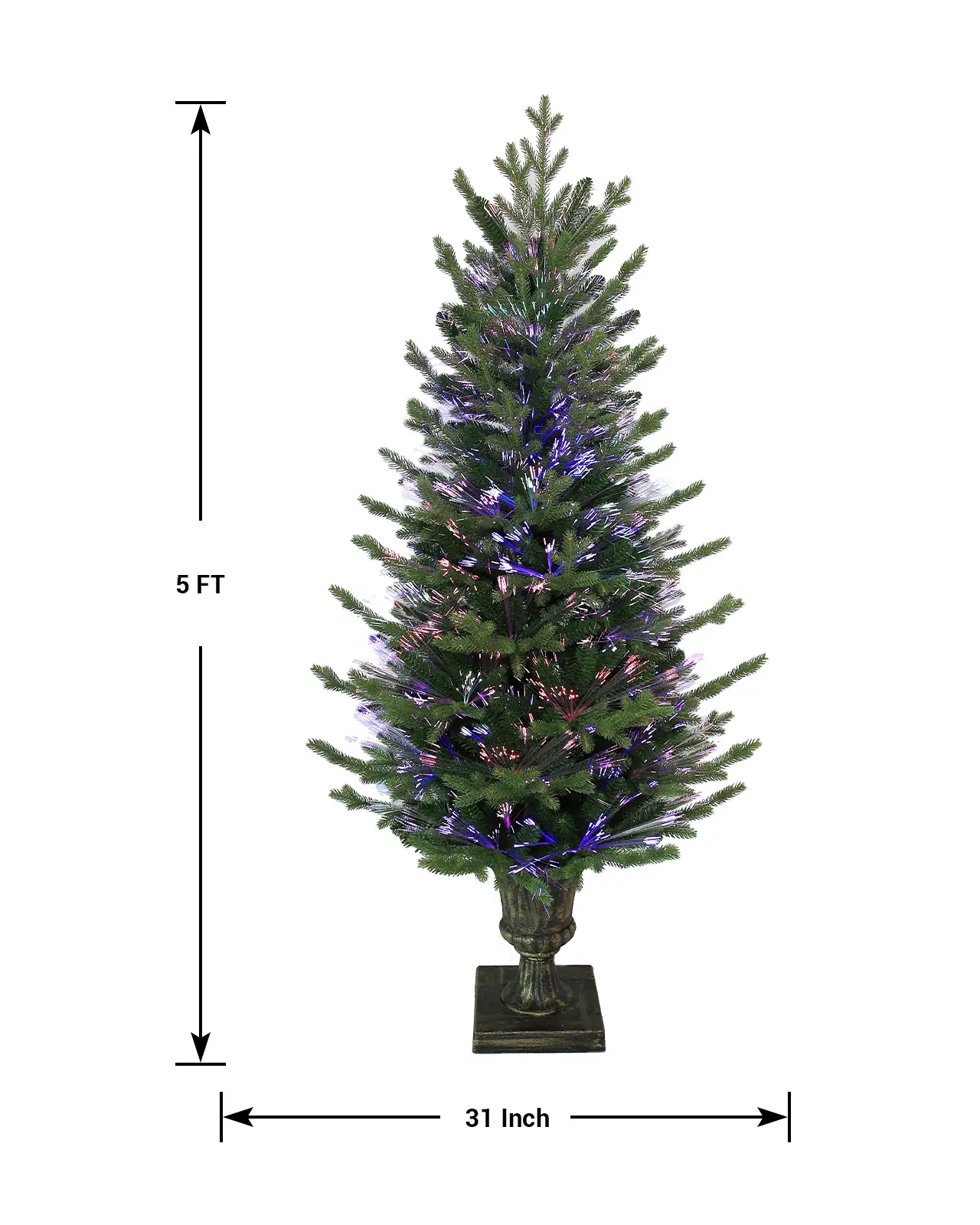 Pre-Lit Green Fir Fiber Optic Tree w/Pot