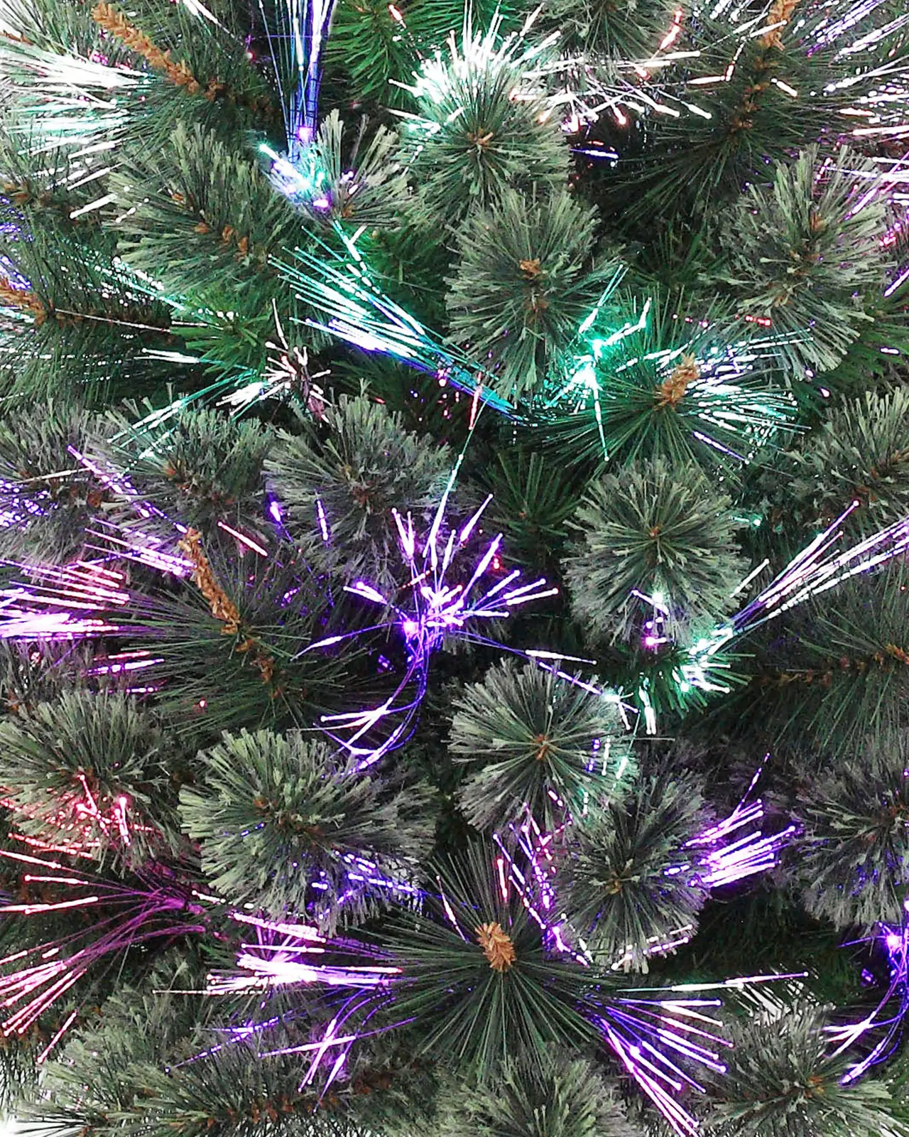 Pre-Lit Green Pine Fiber Optic Tree w/ Pot