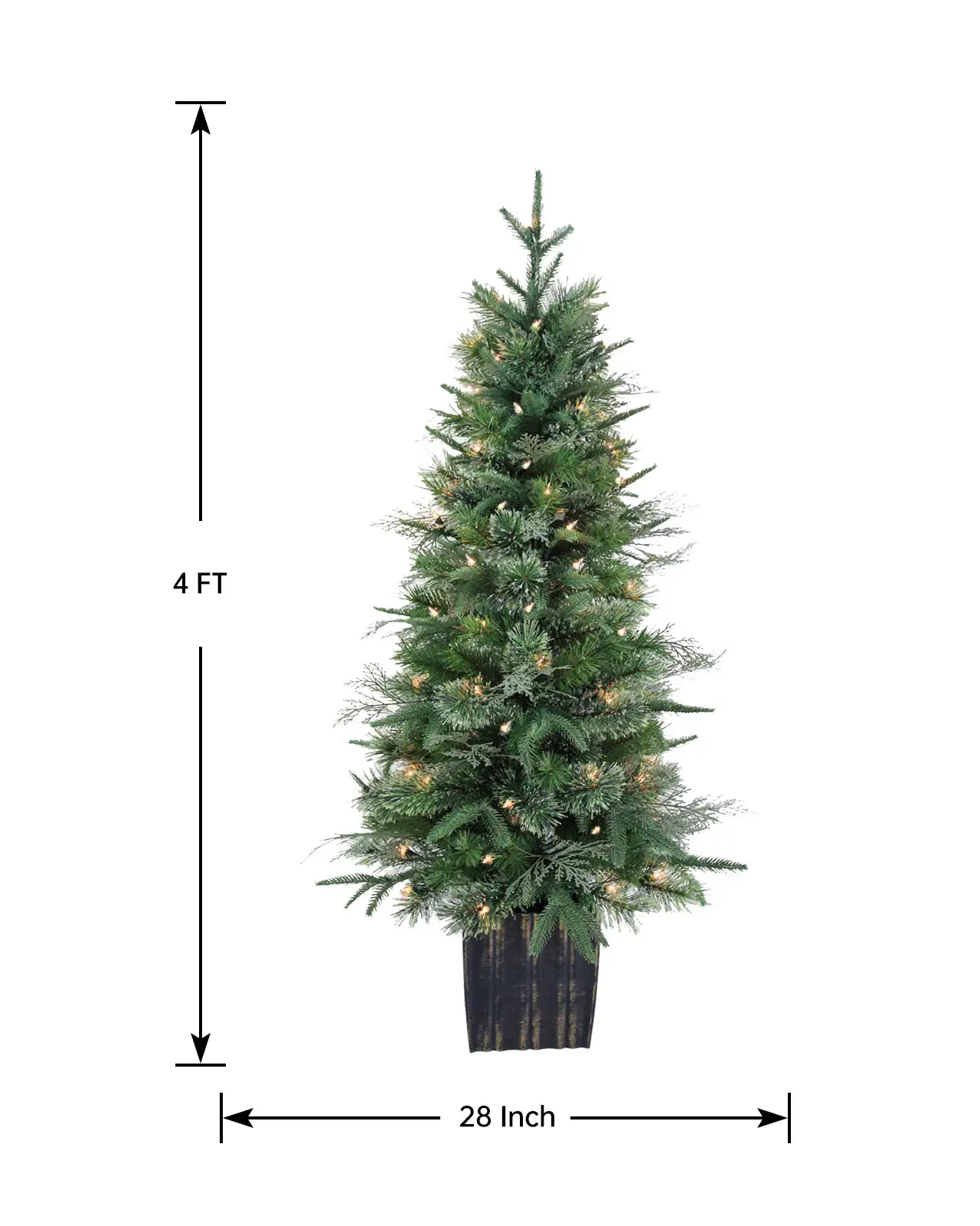 Pre-Lit Green Pine Tree w/Pot