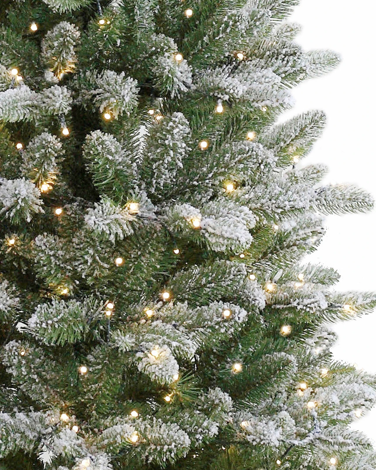 Pre-Lit Flocked Fir Tree w/Pot