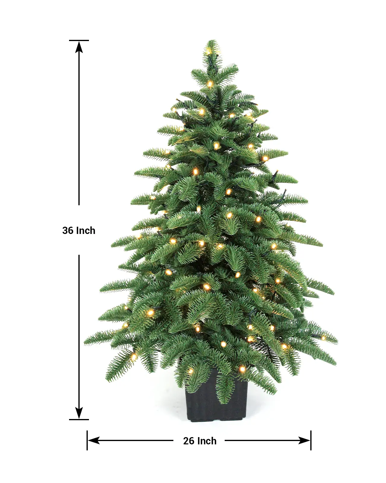 Pre-Lit Green Spruce Tree w/Pot