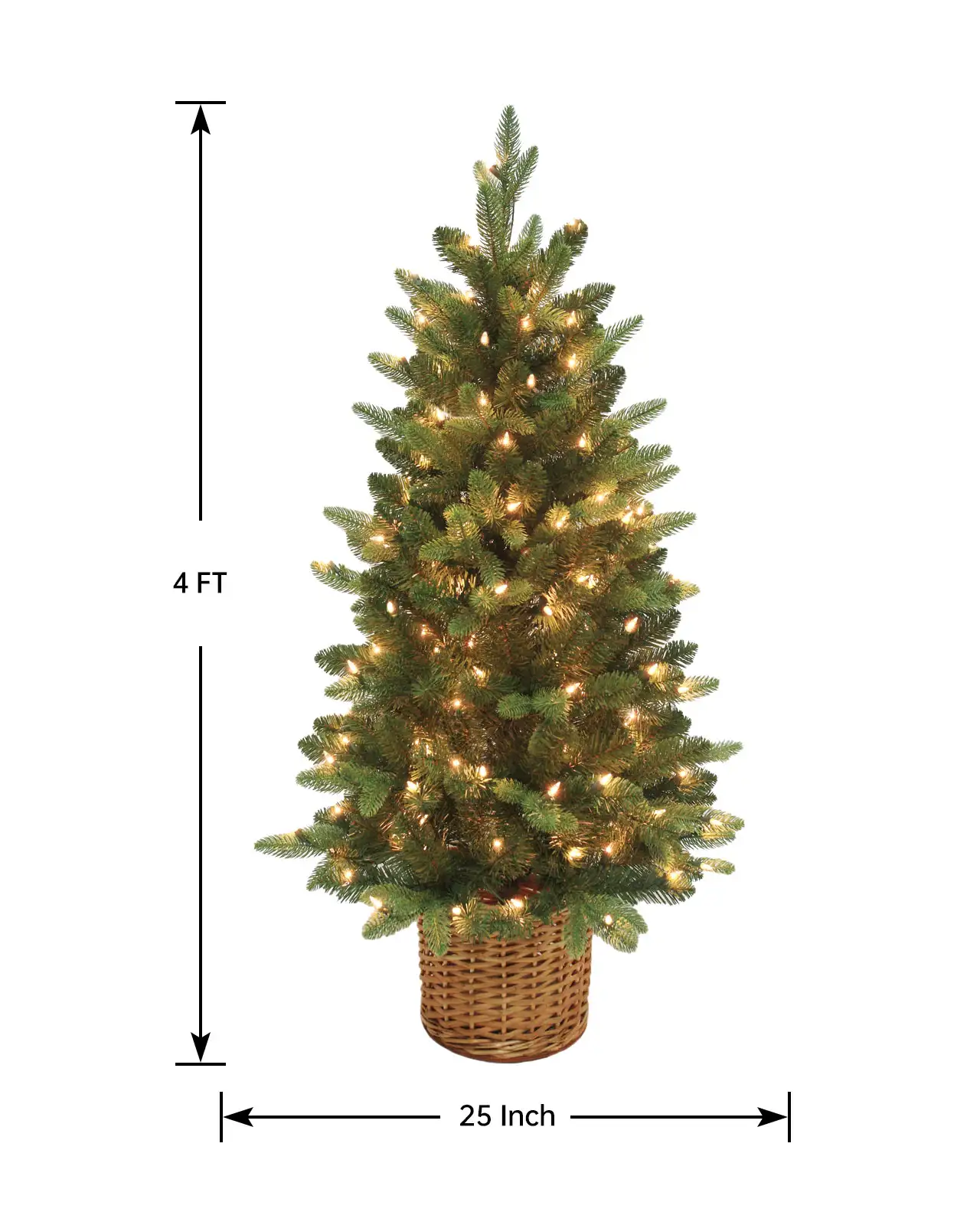 Pre-Lit Green Fir Tree w/Pot