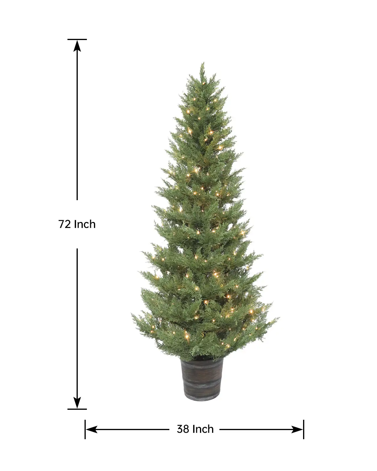 Pre-Lit Green Spruce Tree w/Pot
