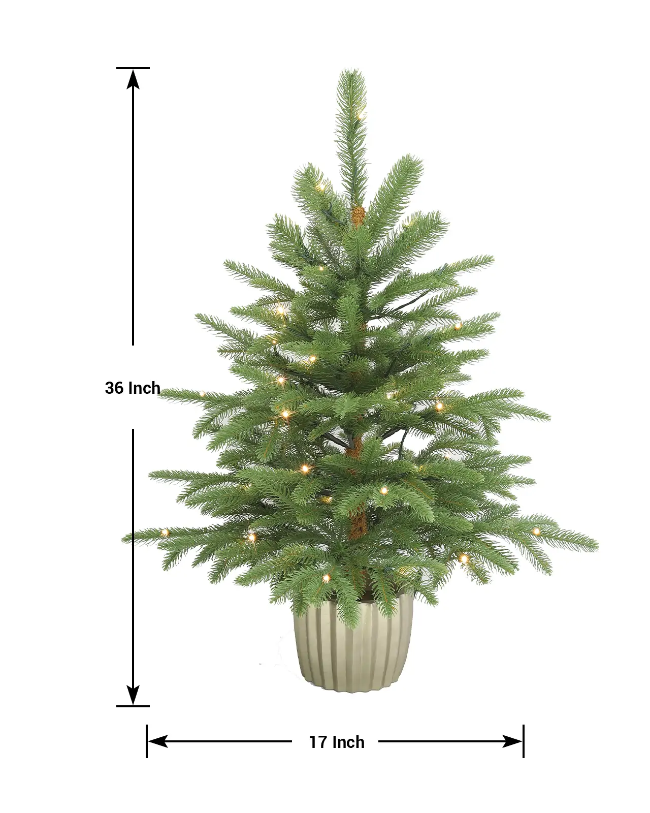 Pre-Lit Green Spruce Tree w/Pot