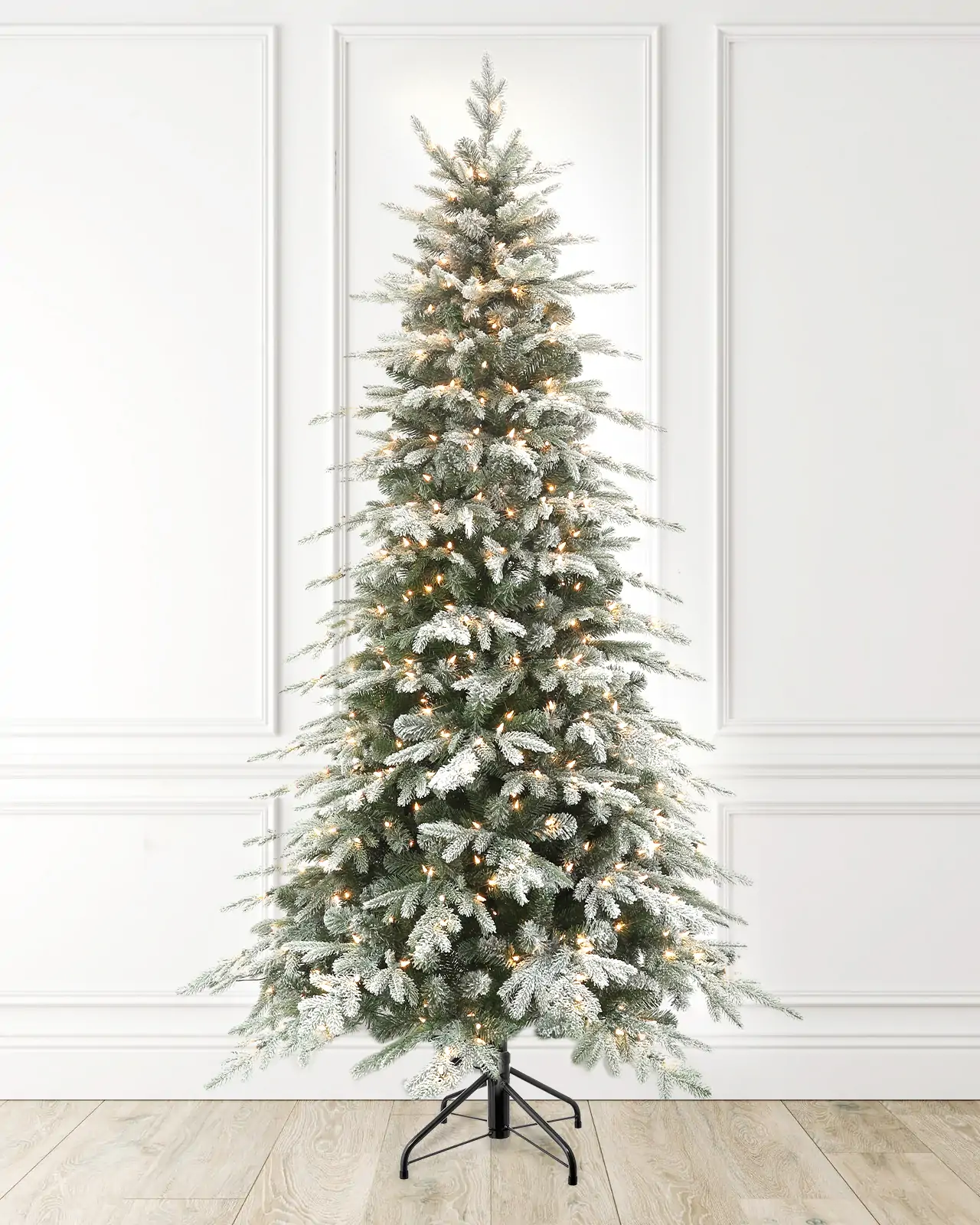 Pre-Lit Flocked Spruce Tree