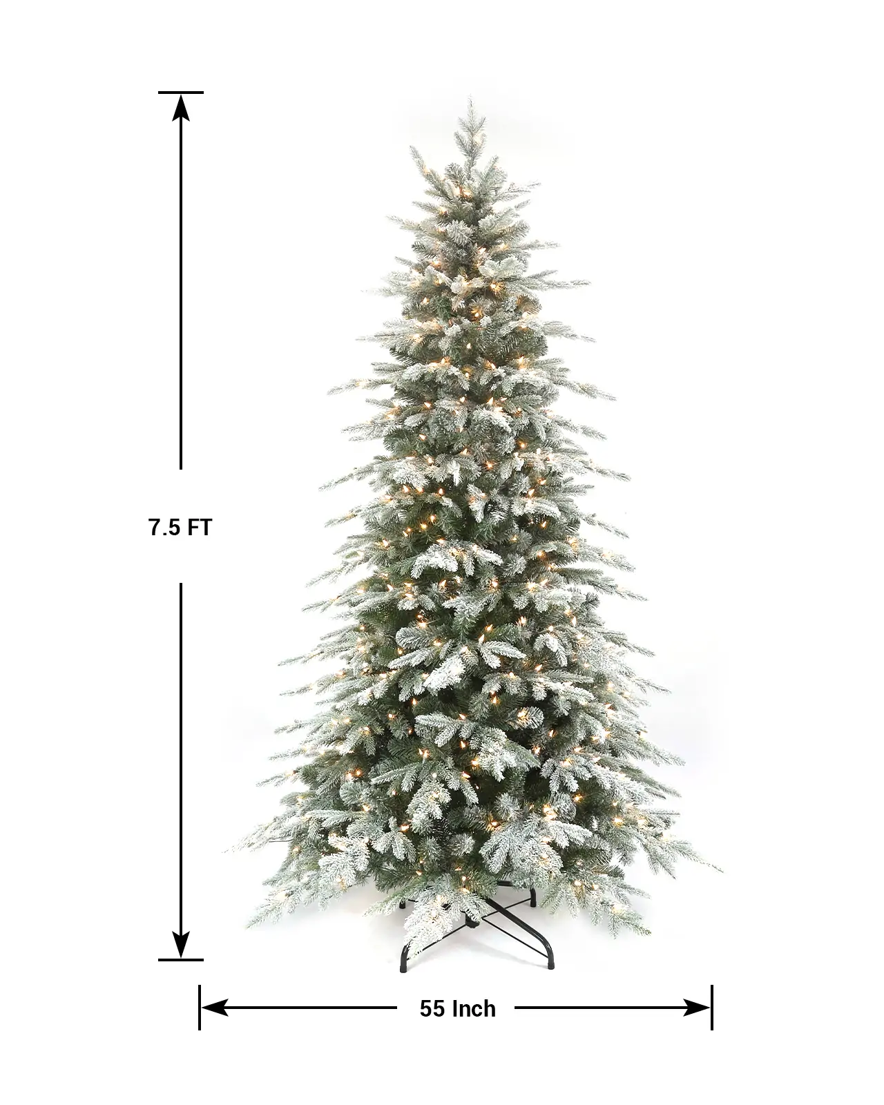 Pre-Lit Flocked Spruce Tree