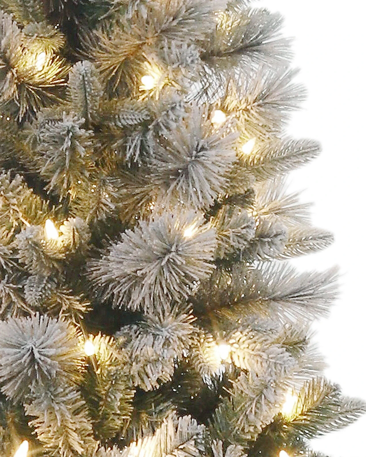 Pre-Lit Flocked Pine Tree w/Pot