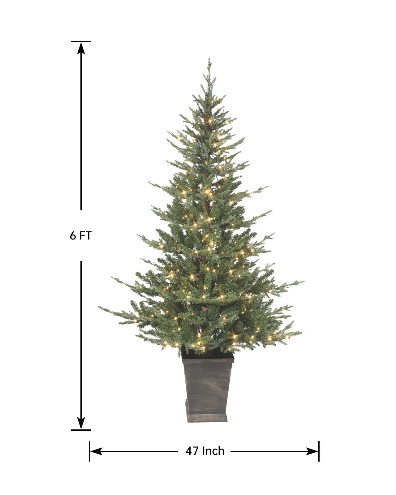 Pre-Lit Green Fir Tree w/Pot