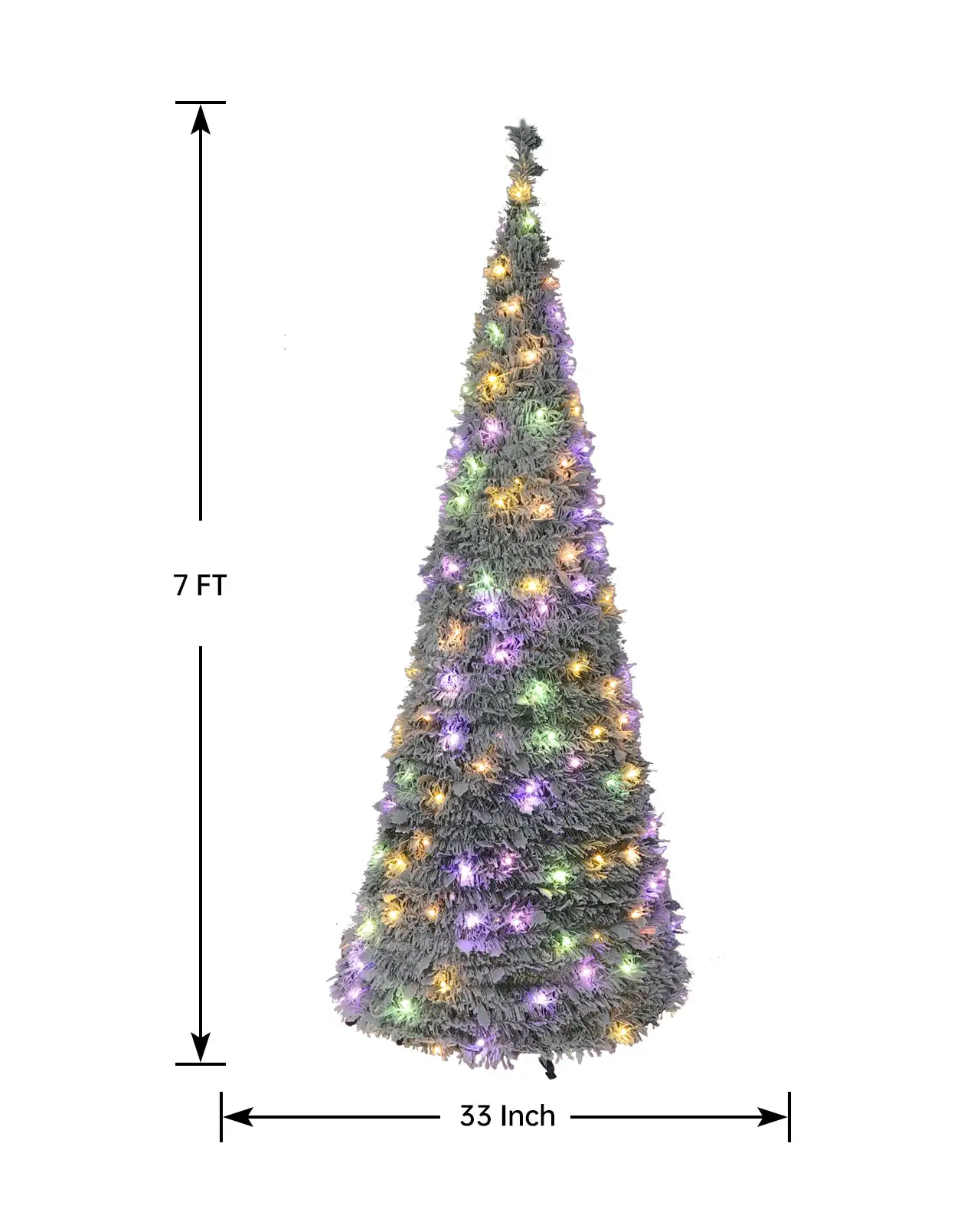 Pre-Lit Flocked Pop-up Tree